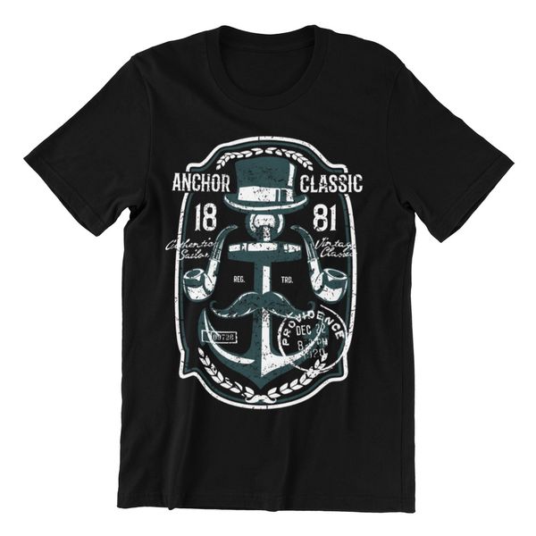 anchor classic - t-shirt., White;black