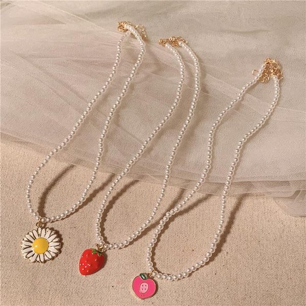 chains ins girly style simple and wild fruit strawberry peach necklace korean retro beaded cute flower clavicle for women, Silver
chains ins girly style simple and wild fruit strawberry peach necklace korean retro beaded cute flower clavicle for women, Silver