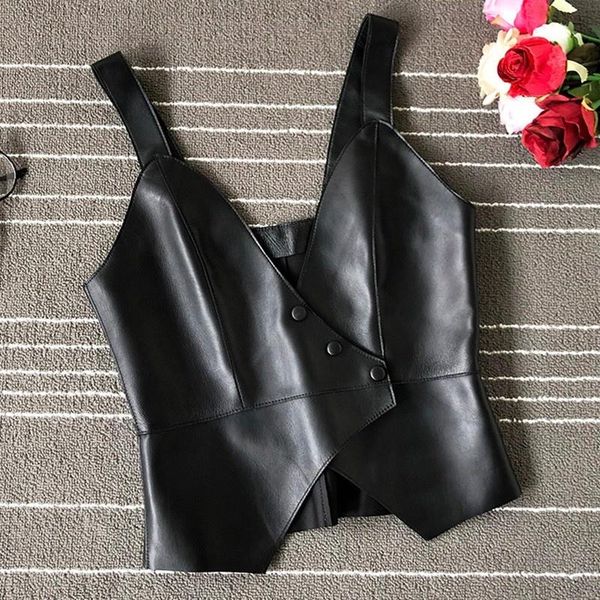 women's vests female sheep leather vest, thin jacket, black khaki legitimate, Black;white
women's vests female sheep leather vest, thin jacket, black khaki legitimate, Black;white