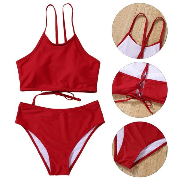 two-piece suits wine red bra straps swimwear tempt women vintage swimsuit two piece retro halter ruched high waist bikini
two-piece suits wine red bra straps swimwear tempt women vintage swimsuit two piece retro halter ruched high waist bikini