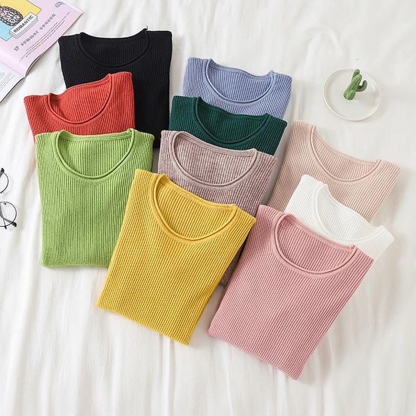 lucyever autumn women basic sweater fashion o neck slim korean pullover jumper causal long sleeve winter knit women's sweaters, White;black
lucyever autumn women basic sweater fashion o neck slim korean pullover jumper causal long sleeve winter knit women's sweaters, White;black