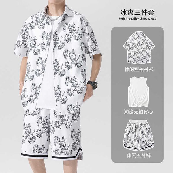 sports suit for men = summer with three piece men's wear shirt + shorts + vest, Gray
sports suit for men = summer with three piece men's wear shirt + shorts + vest, Gray