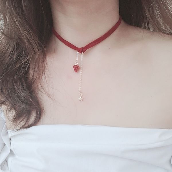 fashion east gate simple personality design double layer necklace fashion forest strawberry star necklace red clavicle chain, Black
fashion east gate simple personality design double layer necklace fashion forest strawberry star necklace red clavicle chain, Black