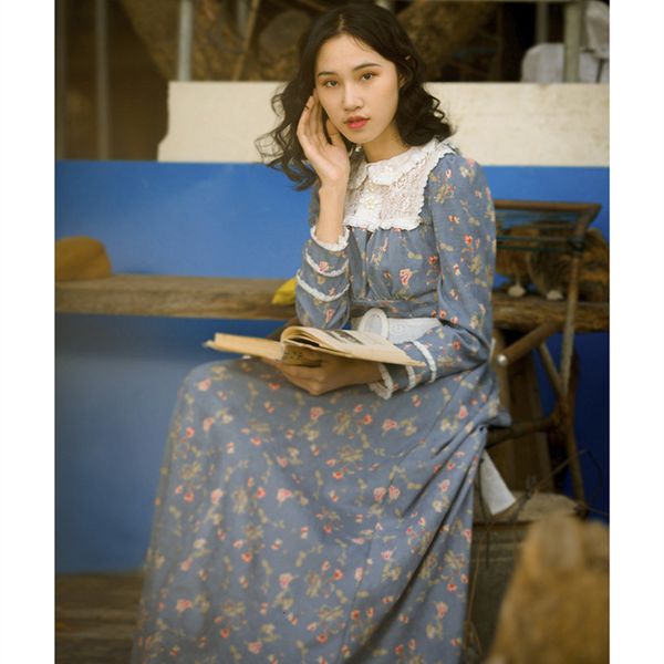 casual dresses original design autumn winter women vintage french rural style long sleeve lace floral corduroy princess dress zkho, Black;gray
casual dresses original design autumn winter women vintage french rural style long sleeve lace floral corduroy princess dress zkho, Black;gray