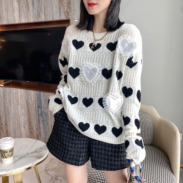 women's sweaters printed knit women loose age-reducing western style long sleeve blouse 2021 autumn fashion european sdx0238-, White;black
women's sweaters printed knit women loose age-reducing western style long sleeve blouse 2021 autumn fashion european sdx0238-, White;black