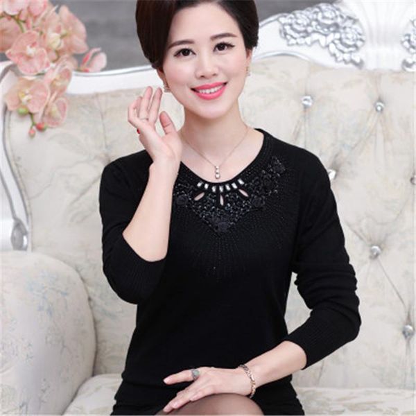 women's sweaters middle-aged and old women pullover sweater autumn winter loose o neck long-sleeve warm plus size casual knitwear 4xl, White;black
women's sweaters middle-aged and old women pullover sweater autumn winter loose o neck long-sleeve warm plus size casual knitwear 4xl, White;black