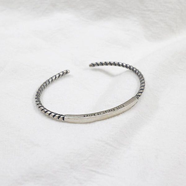bangle s925 sterling silver simple wild niche creative retro twisted rope square tube bracelet, Black
bangle s925 sterling silver simple wild niche creative retro twisted rope square tube bracelet, Black