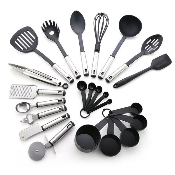24pcs silicone kitchen cooking utensils stainless steel handle kitchenware set baking tools shovel cookware kit with storage box
24pcs silicone kitchen cooking utensils stainless steel handle kitchenware set baking tools shovel cookware kit with storage box