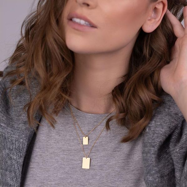 pendant necklaces jujie combination chain necklace 2021 multilayer stainless steel square gold for women trend female jewelry, Silver
pendant necklaces jujie combination chain necklace 2021 multilayer stainless steel square gold for women trend female jewelry, Silver