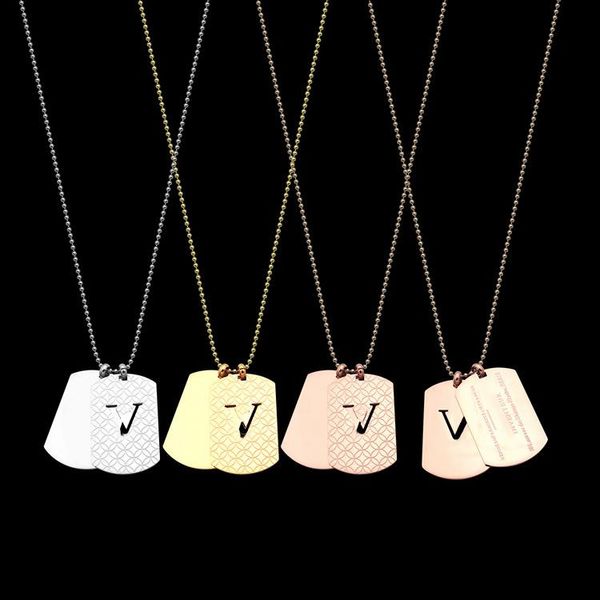 chains v-grid pattern carved double brand men's military necklace lovers medium length, Silver
chains v-grid pattern carved double brand men's military necklace lovers medium length, Silver