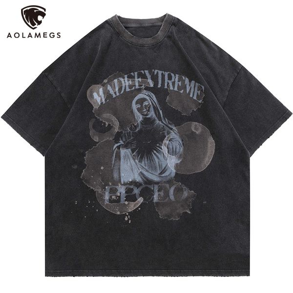 men's polos aolamegs shirt man statue printed letter distressed shirts summer baggy casual fashion high vintage street streetwear, White;black
men's polos aolamegs shirt man statue printed letter distressed shirts summer baggy casual fashion high vintage street streetwear, White;black