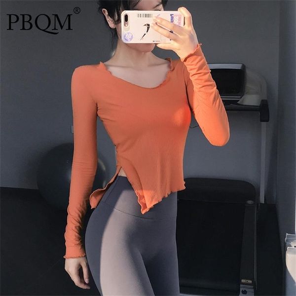 yoga outfit pbqm short open navel sports elastic thin running dance side split clothes fashion fitness long sleeves 6t2137
yoga outfit pbqm short open navel sports elastic thin running dance side split clothes fashion fitness long sleeves 6t2137