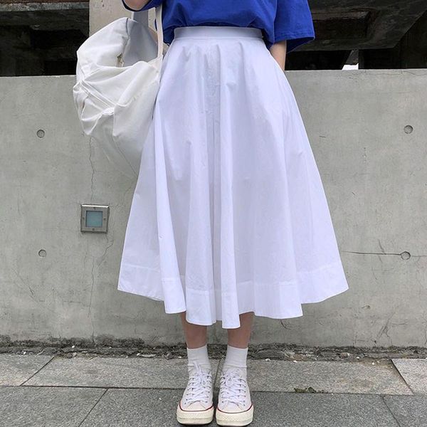 white skirts womens saia casual school high waist long skirt femme streetwear solid pleated maxi woman mujer faldas q2710, Black
white skirts womens saia casual school high waist long skirt femme streetwear solid pleated maxi woman mujer faldas q2710, Black