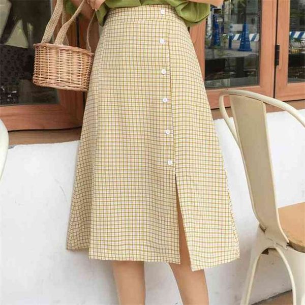 summer women high waist simple plaid thin split a-line skirt casual all-match long fashion 210527, Black
summer women high waist simple plaid thin split a-line skirt casual all-match long fashion 210527, Black