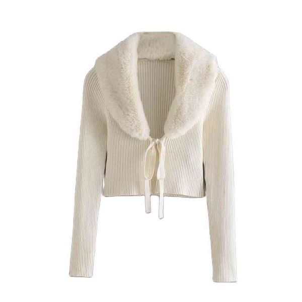 bbwm women sweet fur collar splicing knitting sweater female lace long sleeve cardigan chic 211217, White;black
bbwm women sweet fur collar splicing knitting sweater female lace long sleeve cardigan chic 211217, White;black