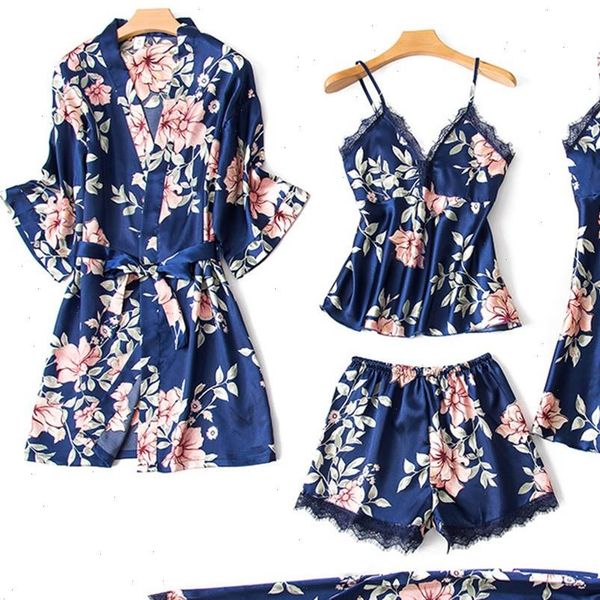 5pc pyjamas sleep wear pajamas women sleepwear lace satin robe bathrobe trousers shorts set, Black;red
5pc pyjamas sleep wear pajamas women sleepwear lace satin robe bathrobe trousers shorts set, Black;red