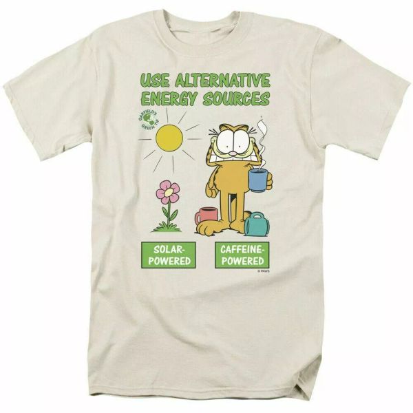 garfield alternative energy t shirt mens licensed cat jim davis comic tee cream, White;black
garfield alternative energy t shirt mens licensed cat jim davis comic tee cream, White;black
