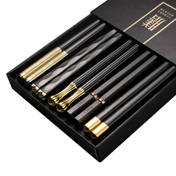 chopsticks 5 pairs alloy metal laser engraving squared edge non-slip reusable sushi sticks tableware handmade gift box
chopsticks 5 pairs alloy metal laser engraving squared edge non-slip reusable sushi sticks tableware handmade gift box