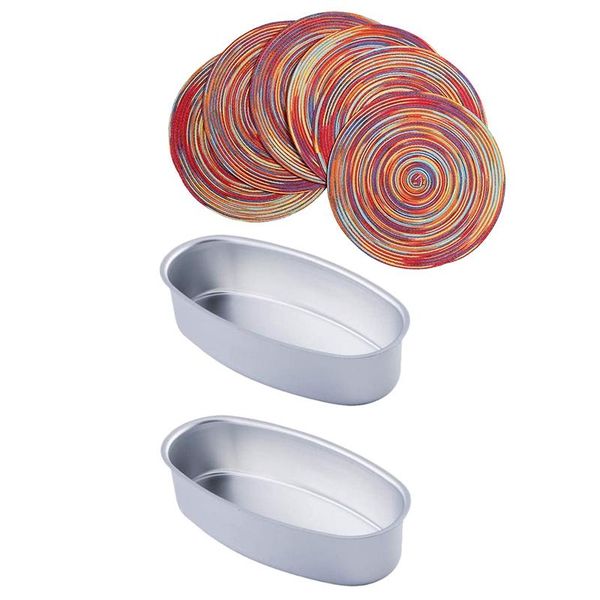 mats & pads 2pack 8-inch oval cheesecake pan meatloaf breads mold with 6pack round braided placemats decorative colorful
mats & pads 2pack 8-inch oval cheesecake pan meatloaf breads mold with 6pack round braided placemats decorative colorful