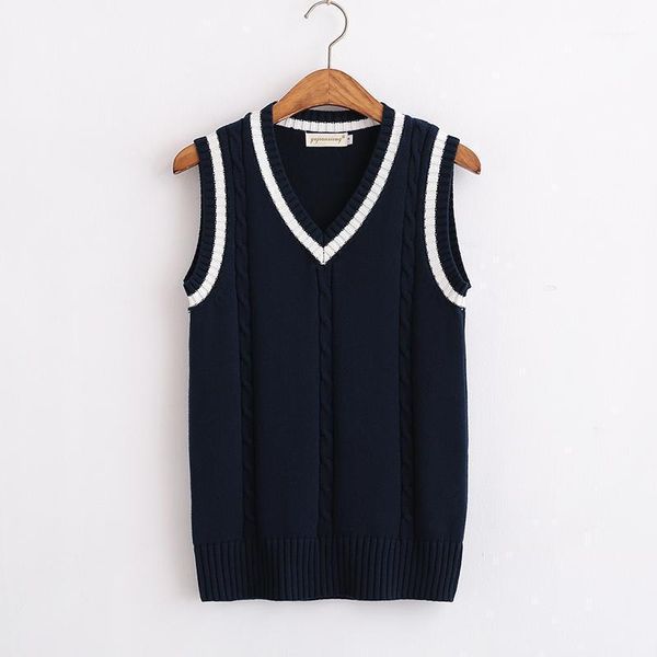 women's vests straight pullover knit vest autumn and winter dark red blue sweater vest1, Black;white
women's vests straight pullover knit vest autumn and winter dark red blue sweater vest1, Black;white