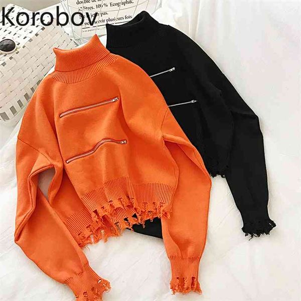 korobov new arrival turtleneck women sweaters vintage zipper batwing sleeve female pullovers preppy style streetwear 210430, White;black
korobov new arrival turtleneck women sweaters vintage zipper batwing sleeve female pullovers preppy style streetwear 210430, White;black