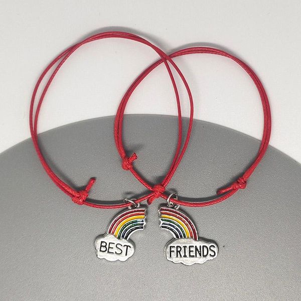 charm bracelets 2 pcs friend rainbow couple bracelet adjustable boy girls friendship hand lucky red black rope women men jewelry, Golden;silver
charm bracelets 2 pcs friend rainbow couple bracelet adjustable boy girls friendship hand lucky red black rope women men jewelry, Golden;silver