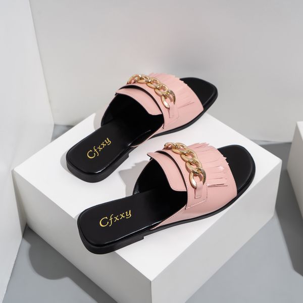 2021 metal chain flip-flops with tassel pu solid color casual slipper cfxxy-98 12, Black
2021 metal chain flip-flops with tassel pu solid color casual slipper cfxxy-98 12, Black