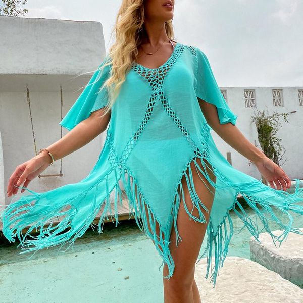 women's swimwear plus size beach dresses for women crochet beachwear hook stitching sunblock coat tassel irregular bikini smock, White;black
women's swimwear plus size beach dresses for women crochet beachwear hook stitching sunblock coat tassel irregular bikini smock, White;black