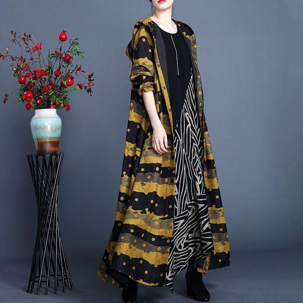 wool 2021 spring plus size female hood with retro loose printing long striped jacket temperament was thin at knee height trench coat, Black
wool 2021 spring plus size female hood with retro loose printing long striped jacket temperament was thin at knee height trench coat, Black