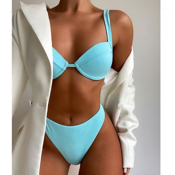 ribbed underwired high cut bikini swimsuit female swimwear women two-pieces brazilian set thong bather bathing suit women's, White;black
ribbed underwired high cut bikini swimsuit female swimwear women two-pieces brazilian set thong bather bathing suit women's, White;black