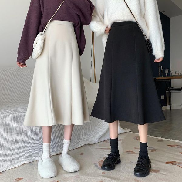 mid-length women's autumn and winter all-match high-waist ladies long skirts 210514, Black
mid-length women's autumn and winter all-match high-waist ladies long skirts 210514, Black