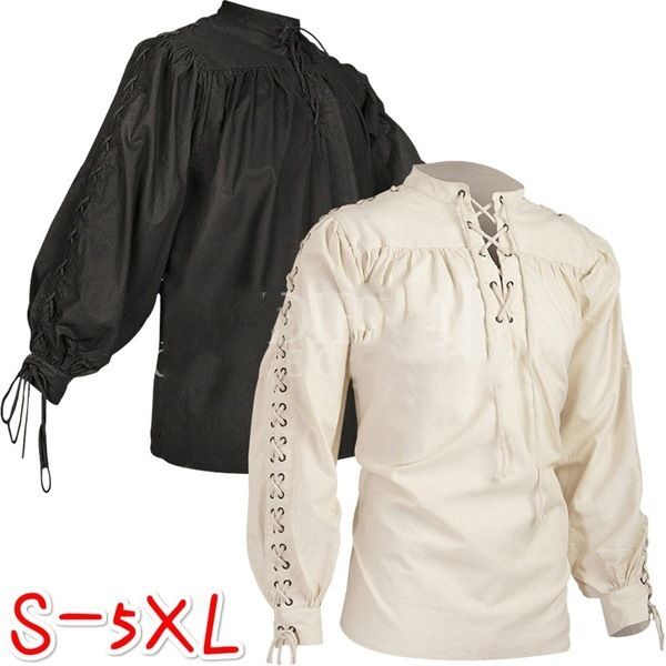 quality high fashion men's bandage long sleeve medieval renaissance shirt gothic soldier, White;black
quality high fashion men's bandage long sleeve medieval renaissance shirt gothic soldier, White;black