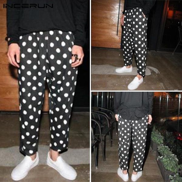 men's pants incerun streetwear men casual personality polka dot printed pencil trouser small fresh youth loose mens joggers sweatpant, Black
men's pants incerun streetwear men casual personality polka dot printed pencil trouser small fresh youth loose mens joggers sweatpant, Black