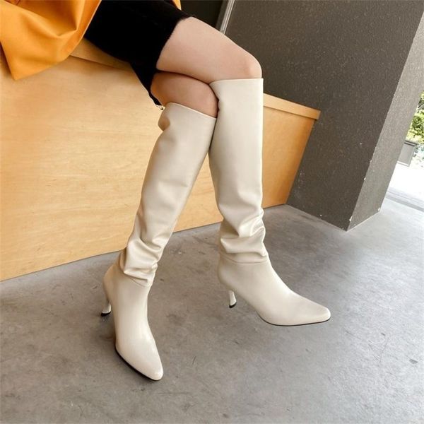 boots cowhide leather stacked over knee pointed high white women's large 40-43, Black
boots cowhide leather stacked over knee pointed high white women's large 40-43, Black