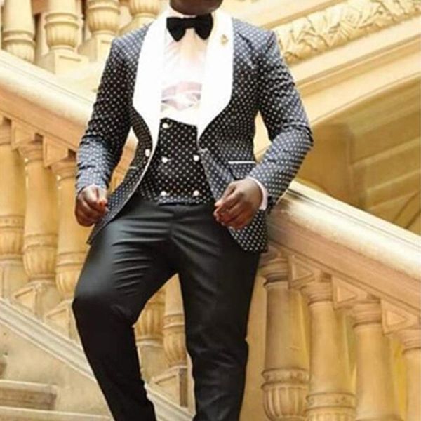 men's suits & blazers arrival men suit groomsmen white lapel groom tuxedos black dot wedding man bridegroom costume homme 3 piece, White;black
men's suits & blazers arrival men suit groomsmen white lapel groom tuxedos black dot wedding man bridegroom costume homme 3 piece, White;black