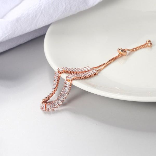 creative 2.5*5mm adjustable crystal square zircon bracelet anklet female jewelry fashion geometric rope chain trendy charm bracelets, Golden;silver
creative 2.5*5mm adjustable crystal square zircon bracelet anklet female jewelry fashion geometric rope chain trendy charm bracelets, Golden;silver