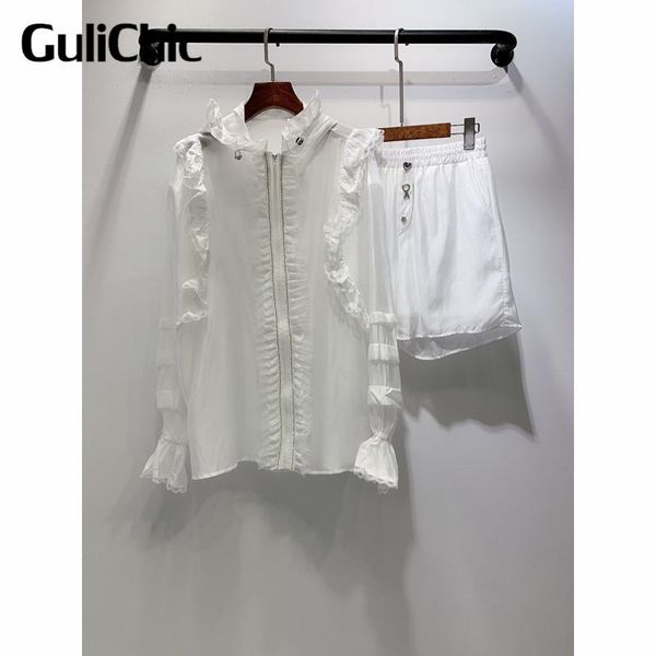 women's tracksuits 7.12 high end quality ruffles patchwork flare sleeve hooded thin sun protection zipper jacket or elastic waist short, Gray
women's tracksuits 7.12 high end quality ruffles patchwork flare sleeve hooded thin sun protection zipper jacket or elastic waist short, Gray