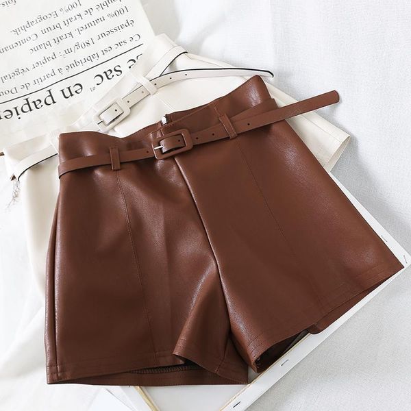 women's shorts casual pu leather for women high waist sashes wide leg 2021 autumn winter loose elastic, White;black
women's shorts casual pu leather for women high waist sashes wide leg 2021 autumn winter loose elastic, White;black