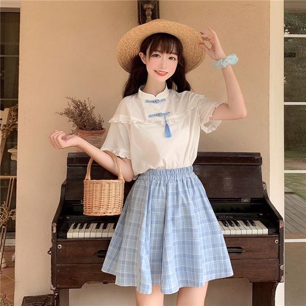 skirts button fringe shirt japan mori plaid skirt women summer high waist sweet mini ruffles female a-line harajuku student, Black
skirts button fringe shirt japan mori plaid skirt women summer high waist sweet mini ruffles female a-line harajuku student, Black