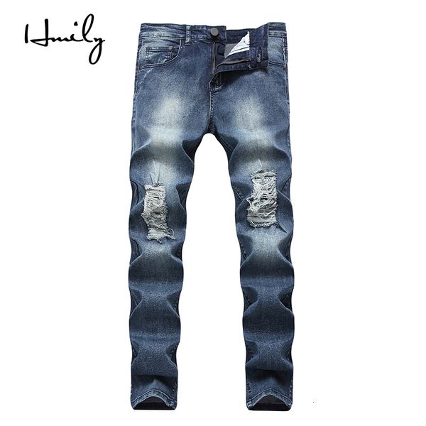 men's jeans hmily arrival fashion washed hole in knee for casual pants retro designer trousers vn9r, Blue
men's jeans hmily arrival fashion washed hole in knee for casual pants retro designer trousers vn9r, Blue