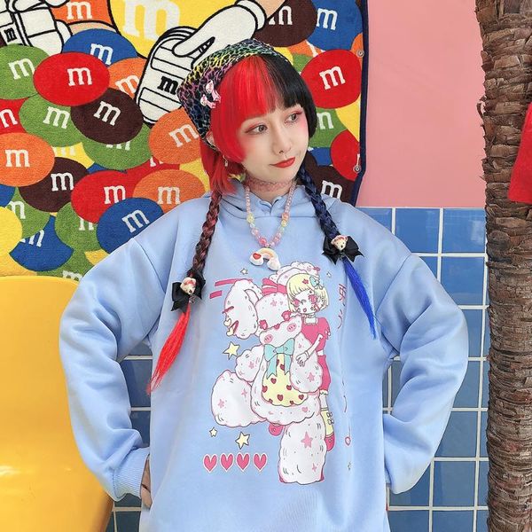 women's hoodies & sweatshirts japanese original cartoon print two dimensional fleece sweet soft girl loose hooded women, Black
women's hoodies & sweatshirts japanese original cartoon print two dimensional fleece sweet soft girl loose hooded women, Black