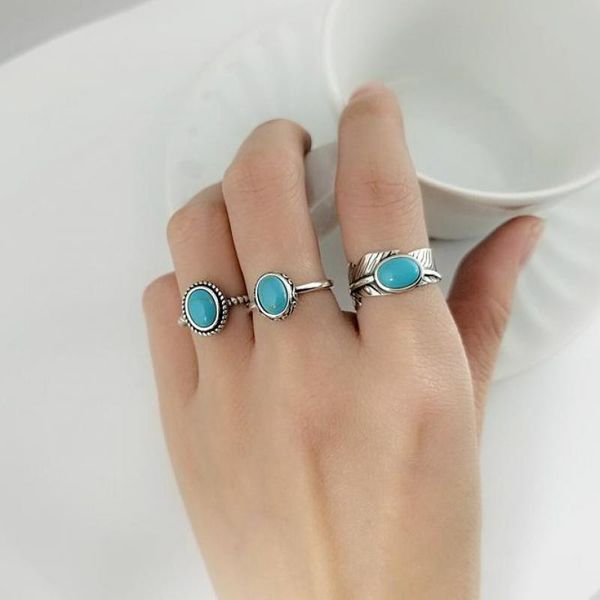 

real pure 925 sterling silver rings for women with turquoise stone vintage opening type leaf oval shape turkish jewelry, Slivery;golden