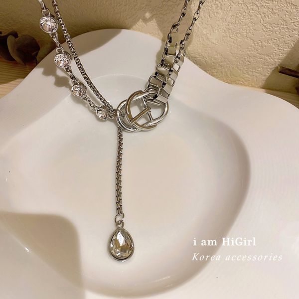 chain women pendants fashion design splicing diamond inlaid box pendant necklace cool style personalized clavicle female, Silver
chain women pendants fashion design splicing diamond inlaid box pendant necklace cool style personalized clavicle female, Silver