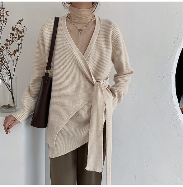 comelautumn winter lace-up cardigan sweater office lady work wear solid long sleeve knitted sweaters female 210515, White
comelautumn winter lace-up cardigan sweater office lady work wear solid long sleeve knitted sweaters female 210515, White