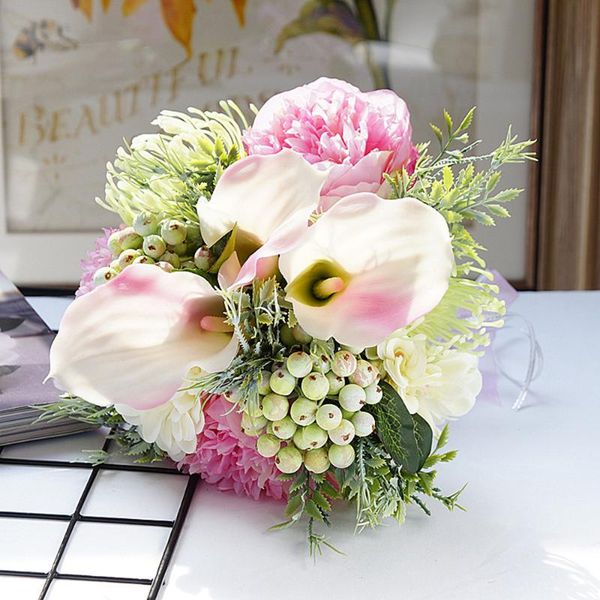 decorative flowers & wreaths artificial peony silk rose wedding bridal bouquet calla lily for valentine's day confession party home dec
decorative flowers & wreaths artificial peony silk rose wedding bridal bouquet calla lily for valentine's day confession party home dec