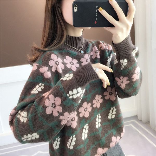women's sweaters pullover flower loose knitted autumn winter fashion oversized for women pnt8, White;black
women's sweaters pullover flower loose knitted autumn winter fashion oversized for women pnt8, White;black