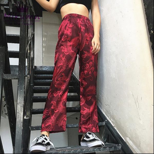 womens pants chinese style dragon embroidery satin wide leg elastic high waist casual loose harajuku hiphop men and women trousers, Black;white
womens pants chinese style dragon embroidery satin wide leg elastic high waist casual loose harajuku hiphop men and women trousers, Black;white