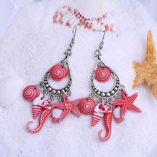 dangle & chandelier creative sea jewelry vintage teardrop earrings red horse starfish seashell tassel for women summer gifts, Silver
dangle & chandelier creative sea jewelry vintage teardrop earrings red horse starfish seashell tassel for women summer gifts, Silver