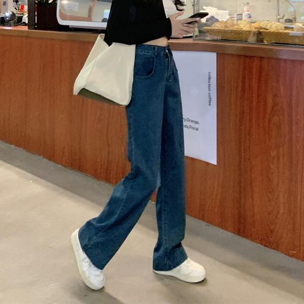 women's jeans fall 2021 ins loose high waist width legs straight long pants design niche, Blue
women's jeans fall 2021 ins loose high waist width legs straight long pants design niche, Blue
