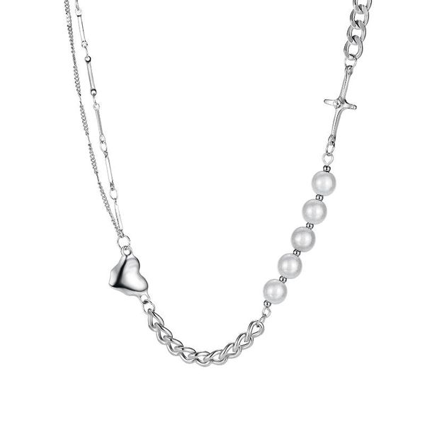 chains cyue 316l stainless steel personalized pearl linked love necklace clavicle chain bead charm for women fashion jewelry, Silver
chains cyue 316l stainless steel personalized pearl linked love necklace clavicle chain bead charm for women fashion jewelry, Silver